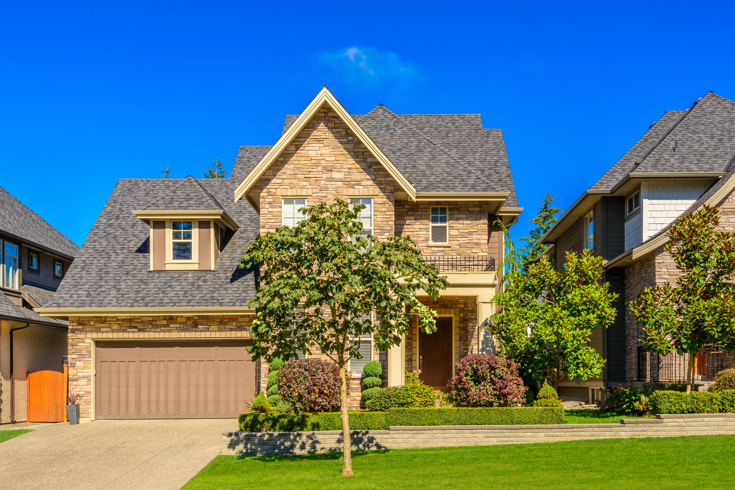 Luxury house against blue sky
