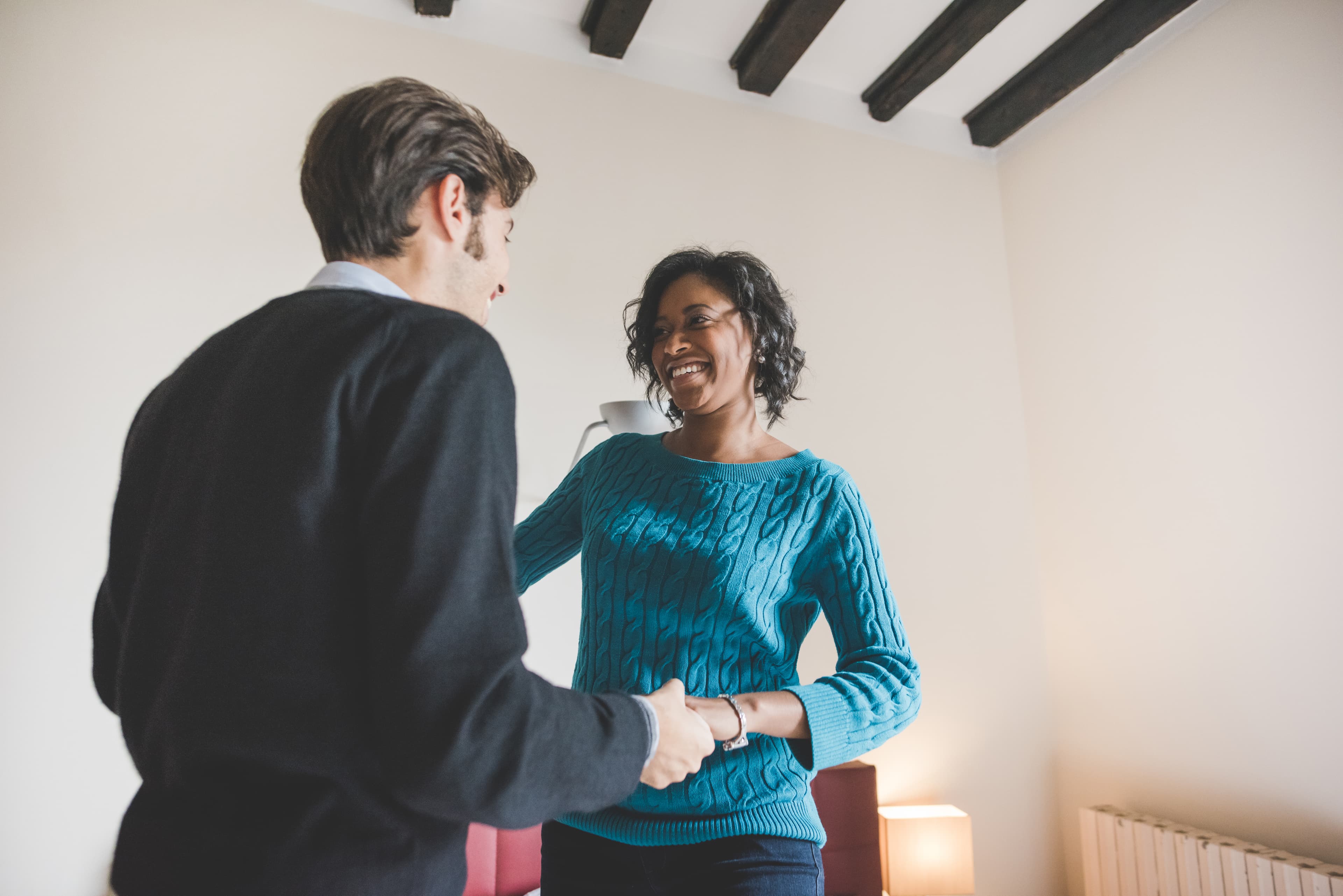 Young couple planning their home together